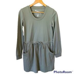 Sahalie Dress Green Pockets Casual Women’s S Comfortable Drawstring Minimalist